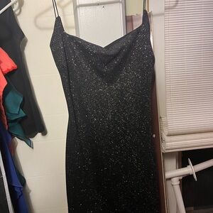 Windsor Black Strapless Glitter Dress